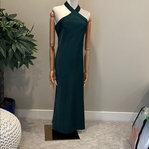 Aidan Mattox Green Halter Sheath Dress - Brand New